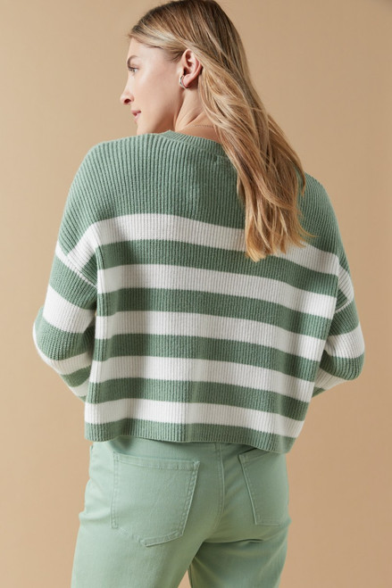 Kattie Crewneck Striped Ribbed Pullover