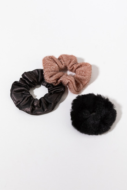 Violet Textured Scrunchie Set