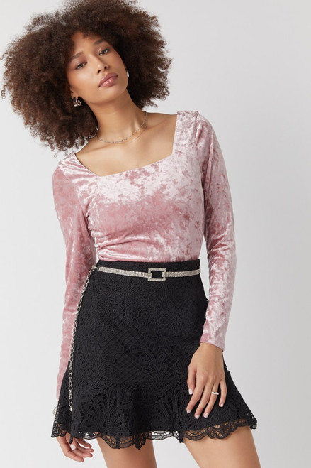 Emilia Lace Flippy Mini Skirt