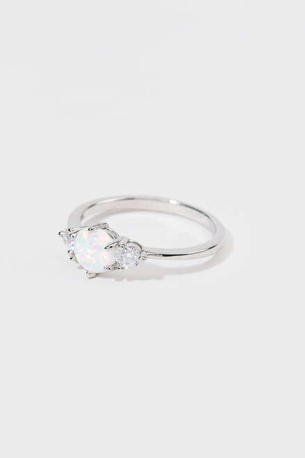 Amelia Silver Plated Iridescent CZ Ring