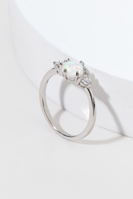 Amelia Silver Plated Iridescent CZ Ring