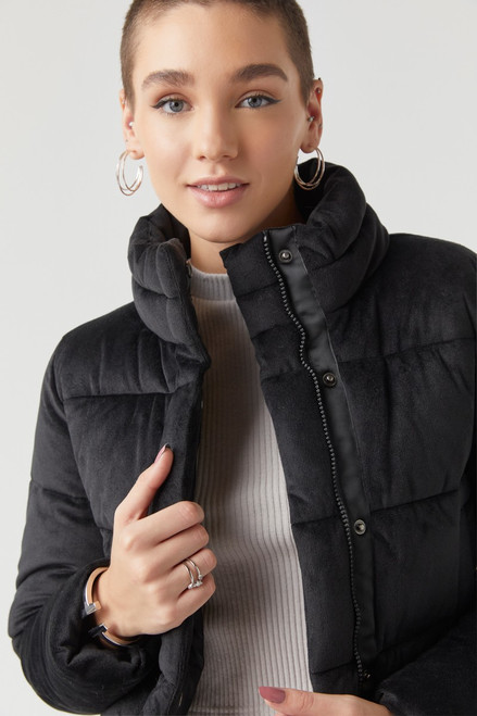 Carlisa Cropped Velvet Puffer