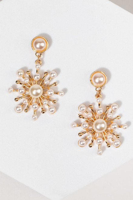 Wanda Pearl Starburst Chandelier Earrings