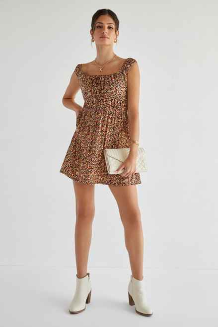 Rylie Floral Tie Front Mini Dress