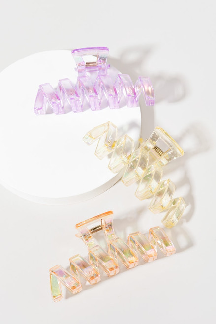 Aida Iridescent Zig Zag Hair Claw Pack