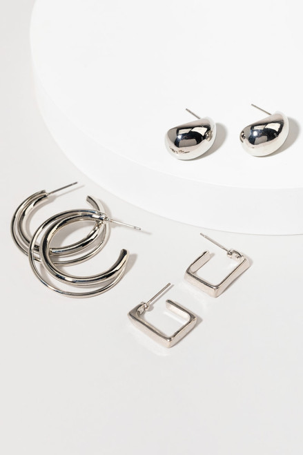 Marcella Silver Earring Set