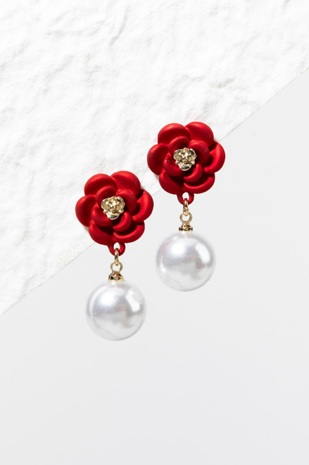 Marcelle Flower Pearl Drop Earrings