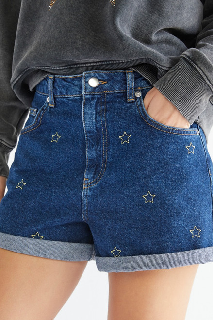 Liana Embroidered Denim Shorts