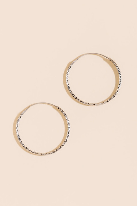 Hailey Large Textured Hoop Earrings