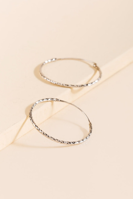 Hailey Large Textured Hoop Earrings