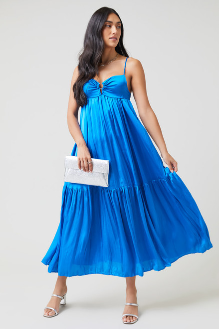 Simone Strappy Open Front Maxi Dress