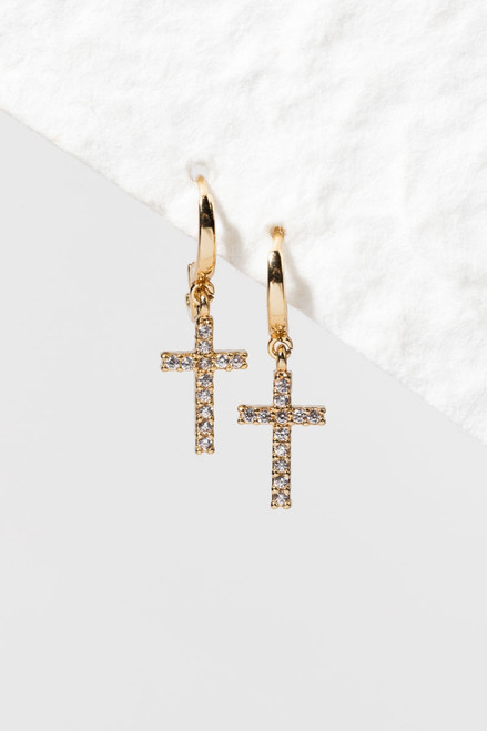 Olivia Cross Charm Earrings