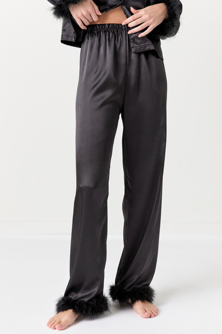 Amber Fur Lined Satin PJ Set