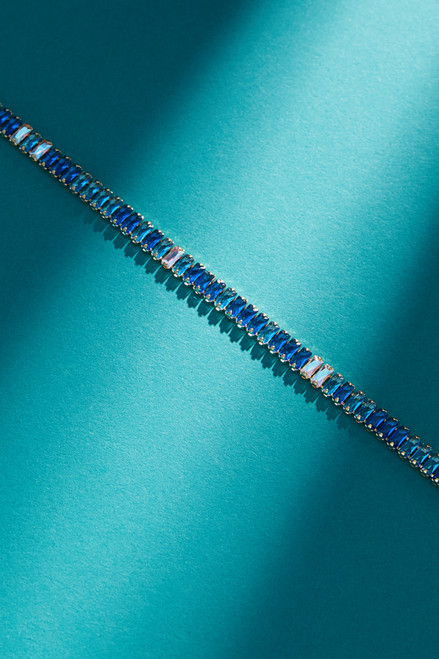 Luxe Gold Plated Blue Baguette Bracelet
