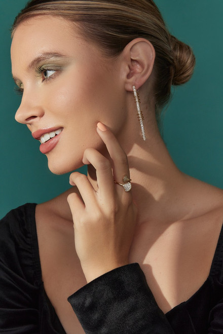 Luxe 14K Gold Plated Twist Linear Earrings