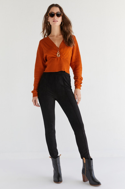 Bianca Ribbed Dolman Wrapped Pullover