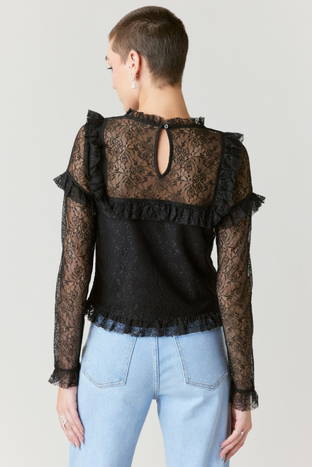 Tammie Ruffle Trim Lace Top