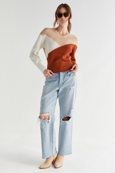 Christy Asymmetrical Colorblock Pullover