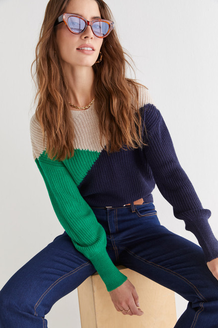 Ally Asymmetrical Colorblock Pullover