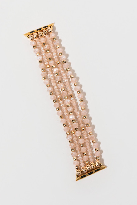 Stefanie Pink Glass Bead Watch Strap