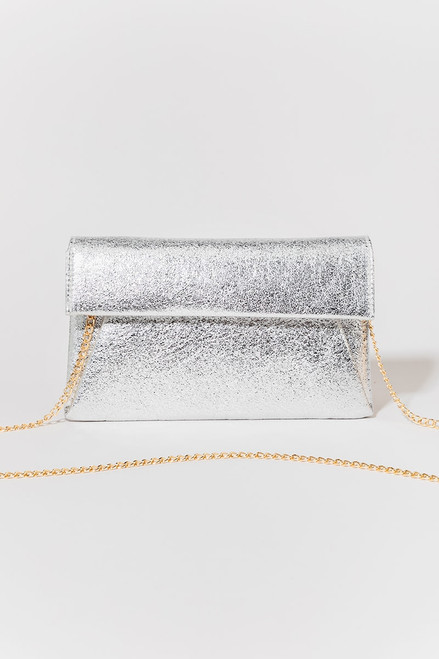 Alanna Metallic Foldover Handbag