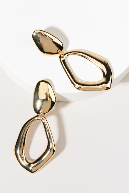 Christie Organic Shape Gold Drop Earrings