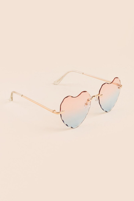 Kia Rimless Heart Shaped Sunglasses