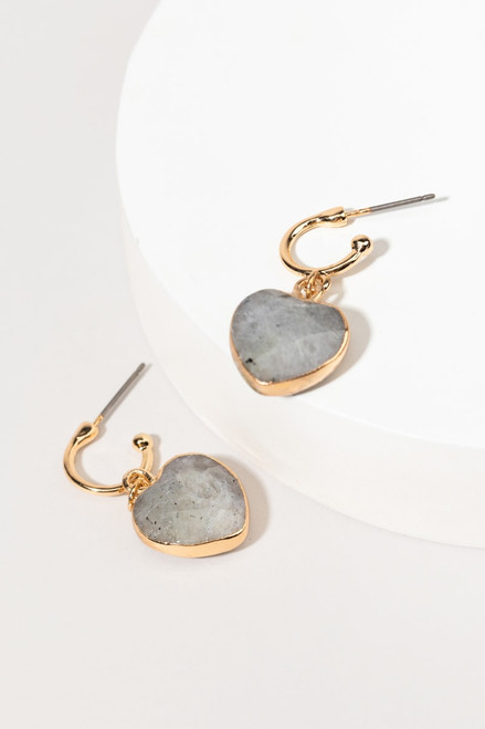 Cindy Labradorite Heart Drop Earrings