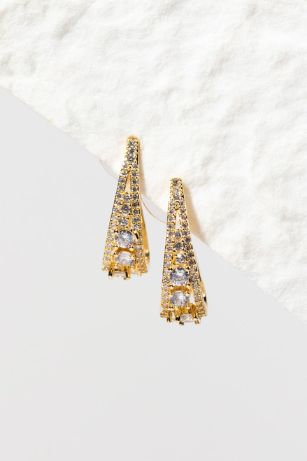 Juliette Crystal Golden Hoop Earrings