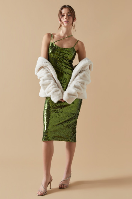 Vanessa Double Strap Sequin Midi Dress