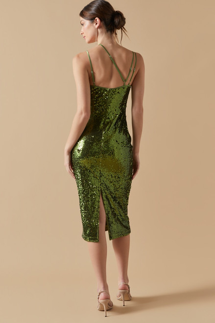Vanessa Double Strap Sequin Midi Dress
