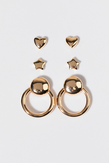 Marsha Golden Stud Earring Set