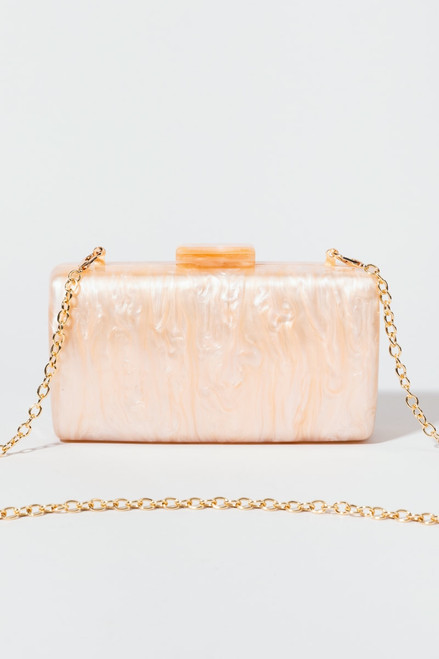 Elsa Acrylic Swirl Rounded Box Clutch Bag