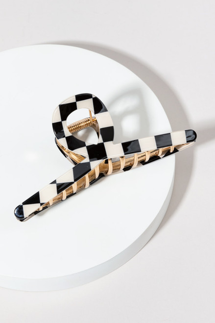 Josefina Checkered Loop Hair Claw