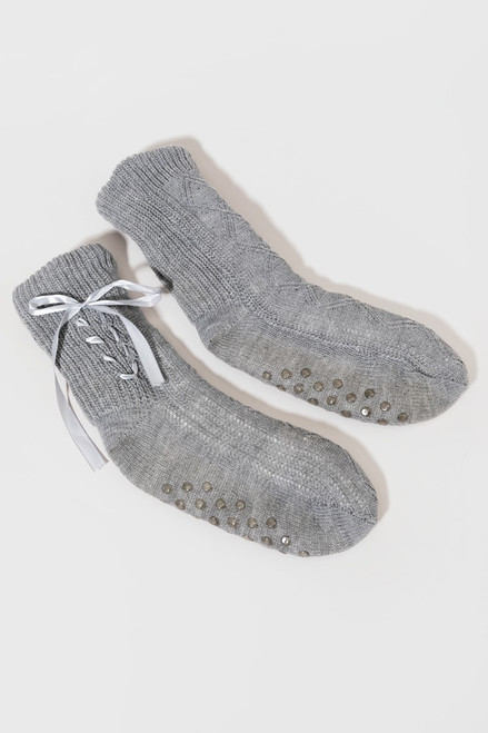 Melany Lace Up Slipper Socks