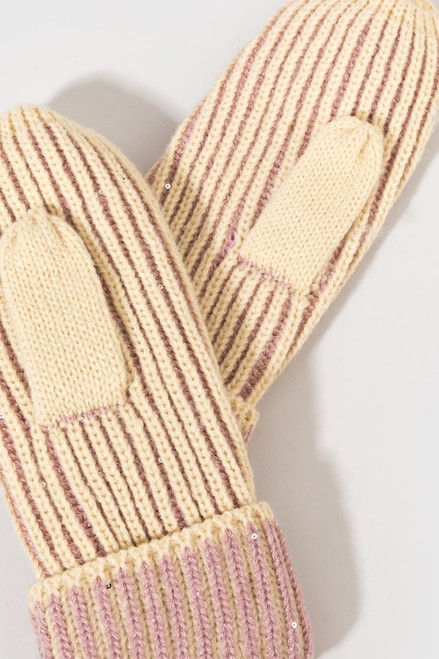 Lilly Striped Flip Top Gloves