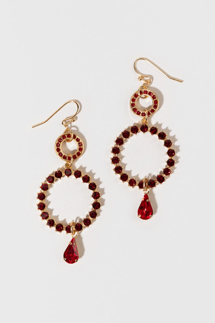 Bridget Crystal Lined Circle Chain Drop Earrings