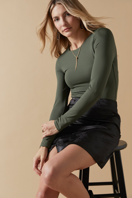 francesca's Elena Long Sleeve V-Neck Bodysuit - ShopStyle Tops