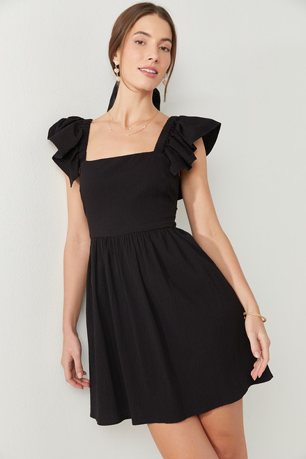 Bella Square Neck Bow Back Mini Dress