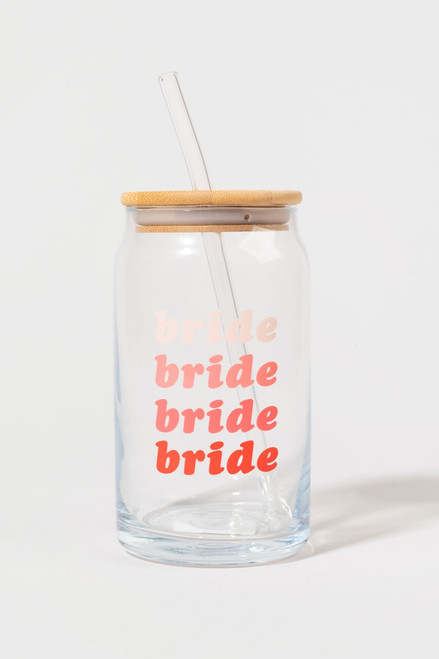 Bride Can Glass Jar With Lid