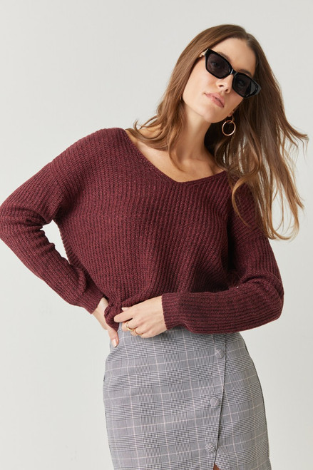 Alice Rib-Knit Knot Back Sweater