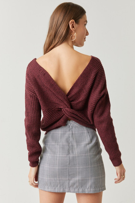 Alice Rib-Knit Knot Back Sweater