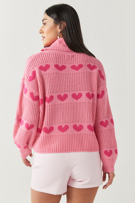 Silvia Hearts Turtleneck Sweater