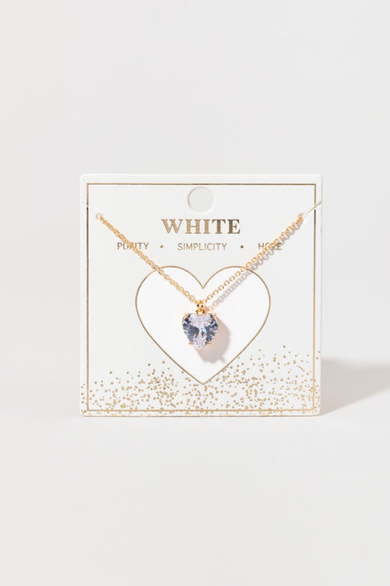 Erica White Heart Pendant Necklace