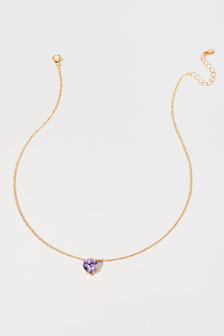 Antonia Lavender Heart Pendant Necklace