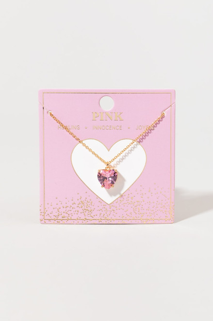 Danielle Pink Heart Pendant Necklace