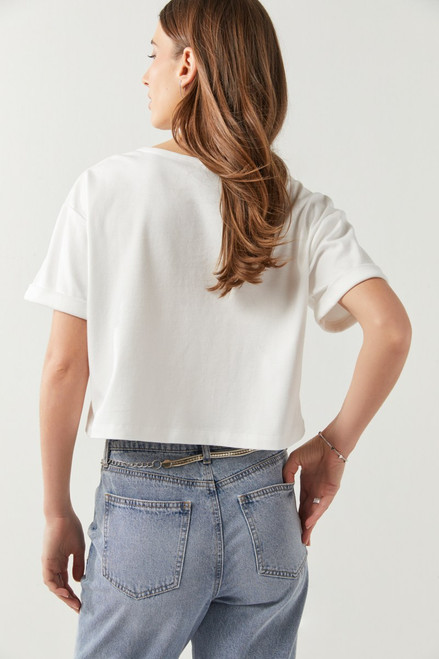 Thelma Cropped Heart Cutout Tee