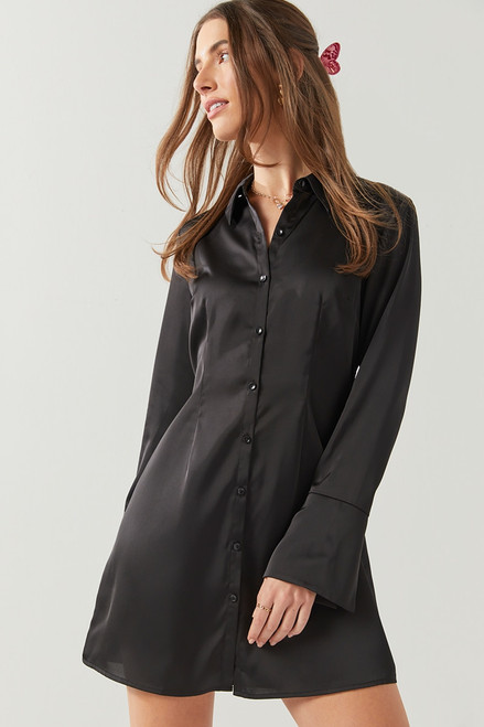 Corina Button Down Satin Dress