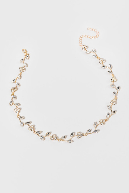 Elena Crystal Leaf Statement Necklace