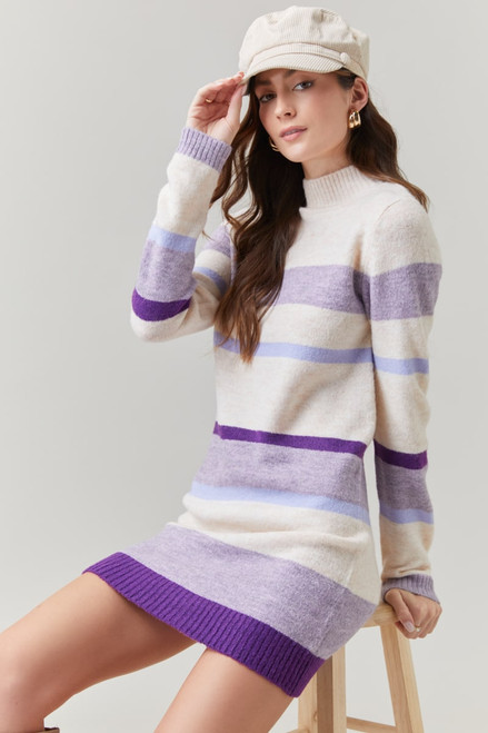 Jeanne Striped Sweater Mini Dress